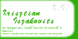 krisztian iszakovits business card